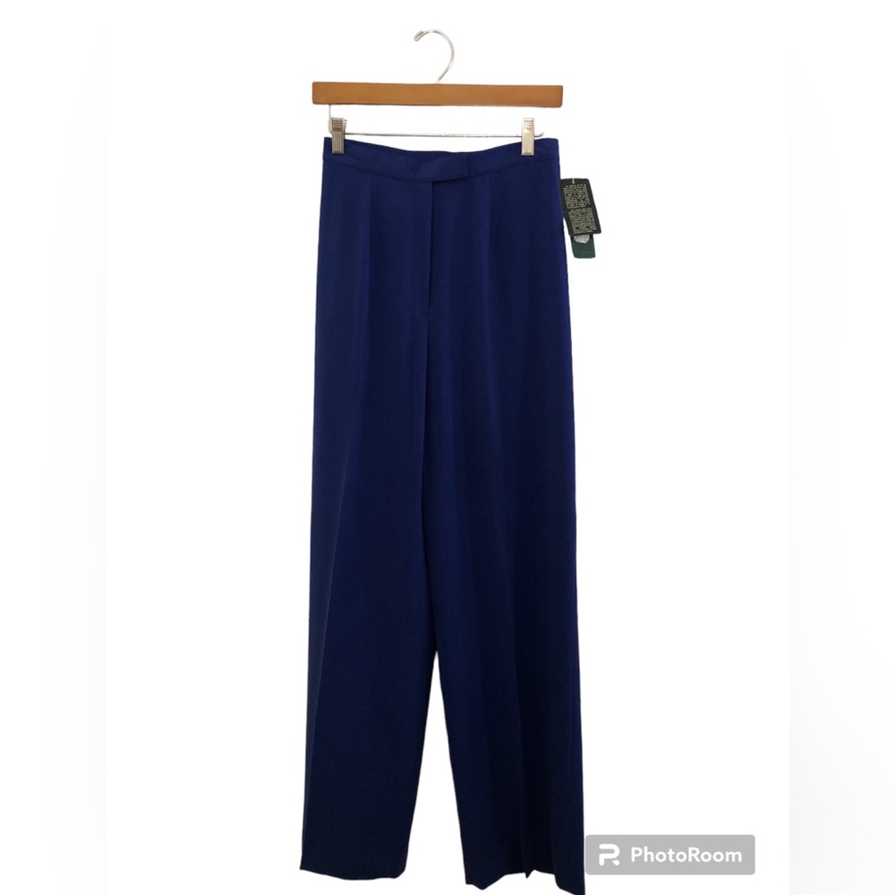NWT Lauren Ralph Lauren Women’s 100% Silk Dreas Pants Royal Blue Size 6